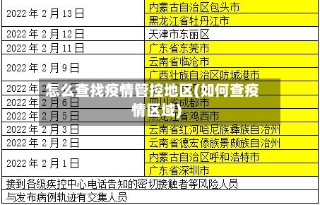 怎么查找疫情管控地区(如何查疫情区域)