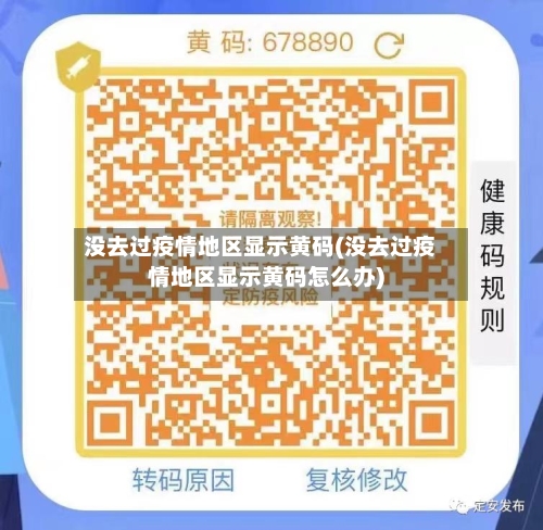 没去过疫情地区显示黄码(没去过疫情地区显示黄码怎么办)