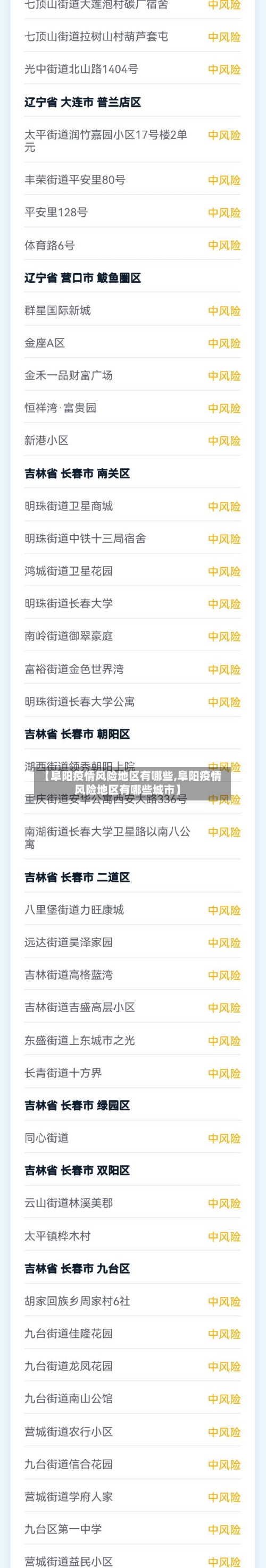 【阜阳疫情风险地区有哪些,阜阳疫情风险地区有哪些城市】