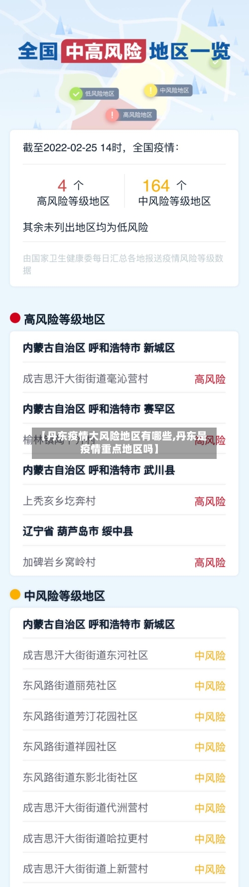 【丹东疫情大风险地区有哪些,丹东是疫情重点地区吗】-第2张图片