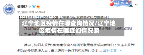 辽宁地区疫情在哪查询情况/辽宁地区疫情在哪查询情况啊