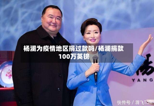 杨澜为疫情地区捐过款吗/杨澜捐款100万英镑