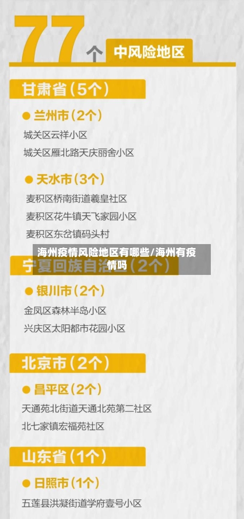 海州疫情风险地区有哪些/海州有疫情吗