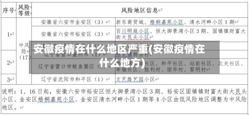 安徽疫情在什么地区严重(安徽疫情在什么地方)-第3张图片