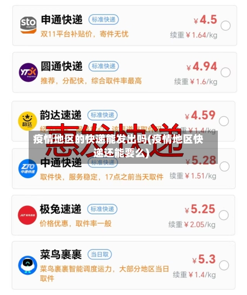 疫情地区的快递能发出吗(疫情地区快递还能要么)-第2张图片