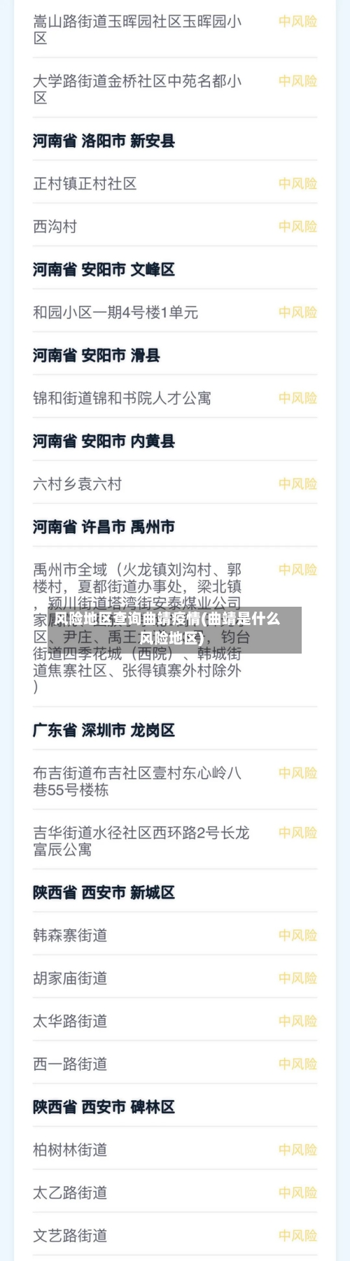 风险地区查询曲靖疫情(曲靖是什么风险地区)