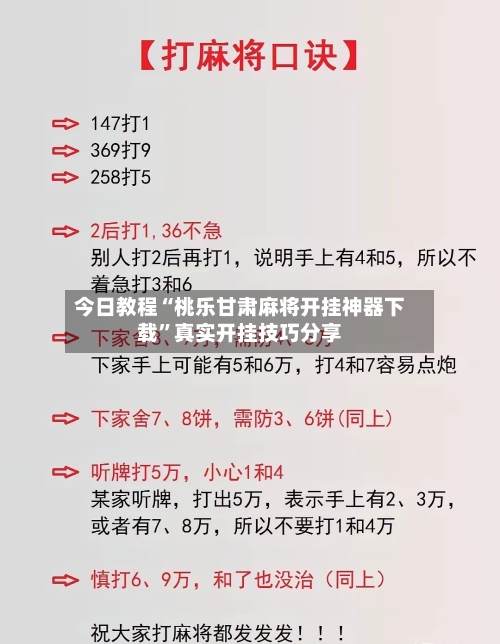 今日教程“桃乐甘肃麻将开挂神器下载	”真实开挂技巧分享-第2张图片
