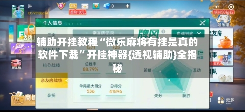 辅助开挂教程“微乐麻将有挂是真的软件下载	”开挂神器{透视辅助}全揭秘-第2张图片