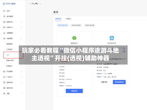 玩家必看教程“微信小程序途游斗地主透视”开挂(透视)辅助神器-第2张图片