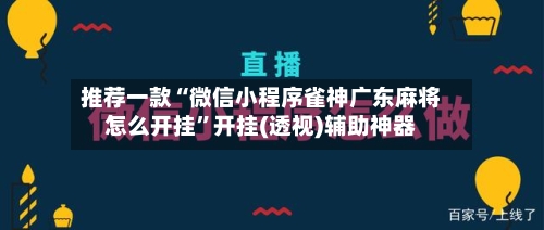 推荐一款“微信小程序雀神广东麻将怎么开挂”开挂(透视)辅助神器-第2张图片