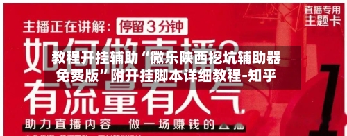 教程开挂辅助“微乐陕西挖坑辅助器免费版”附开挂脚本详细教程-知乎-第2张图片