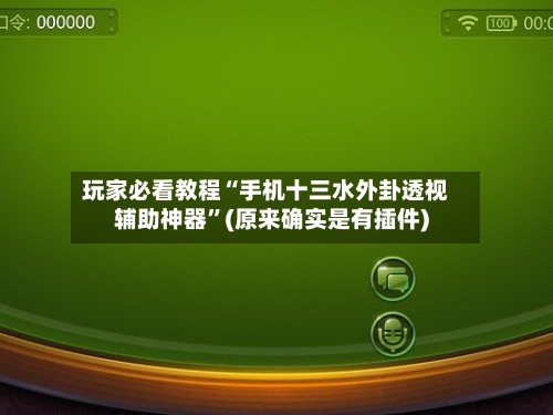 玩家必看教程“手机十三水外卦透视辅助神器”(原来确实是有插件)-第1张图片