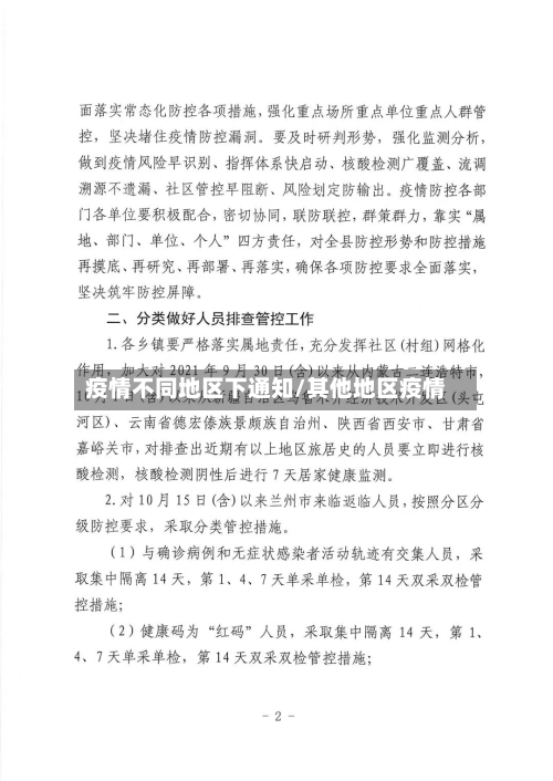 疫情不同地区下通知/其他地区疫情