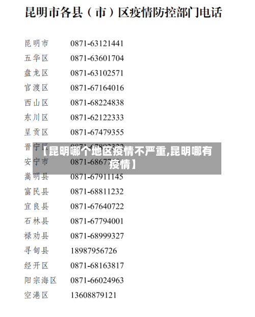 【昆明哪个地区疫情不严重,昆明哪有疫情】-第3张图片