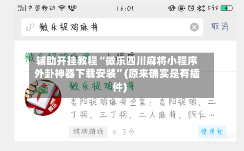 辅助开挂教程“微乐四川麻将小程序外卦神器下载安装	”(原来确实是有插件)-第3张图片