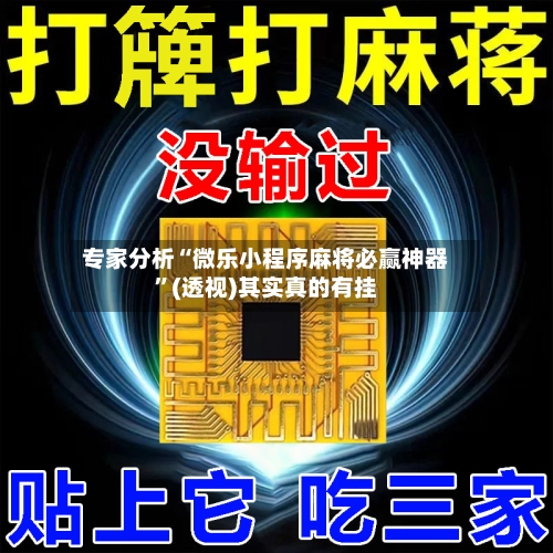 专家分析“微乐小程序麻将必赢神器”(透视)其实真的有挂-第2张图片