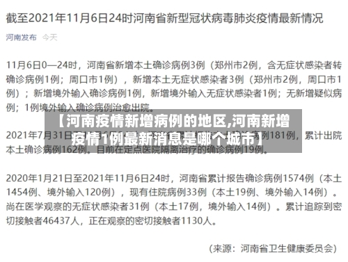 【河南疫情新增病例的地区,河南新增疫情1例最新消息是哪个城市】-第2张图片