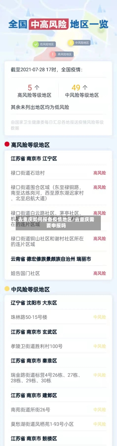 去重庆如何报备疫情地区/去重庆需要申报吗