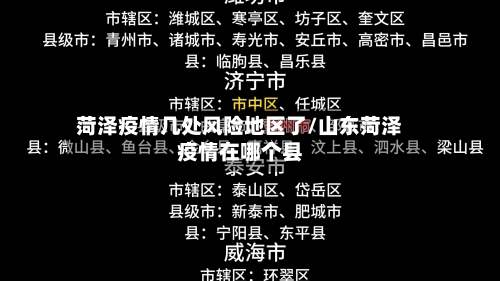 菏泽疫情几处风险地区了/山东菏泽疫情在哪个县