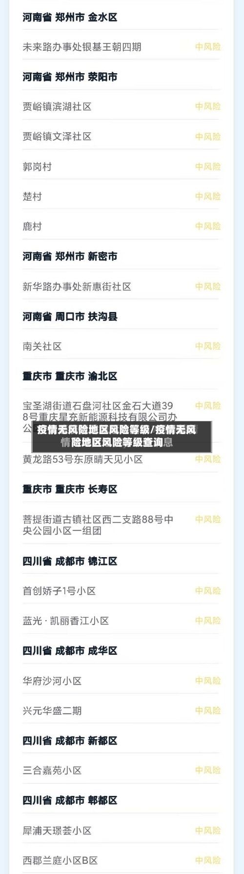 疫情无风险地区风险等级/疫情无风险地区风险等级查询-第2张图片